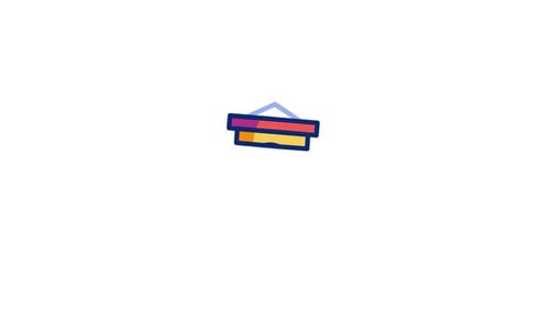 Animated Soccer Pennant Icon Reveal Flat Design