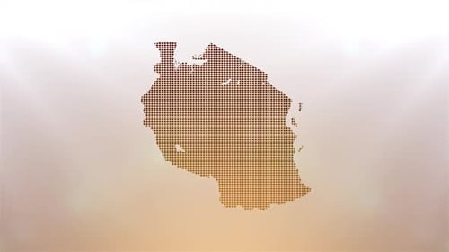 Digital Grid Map Reveal Animation of Tanzania