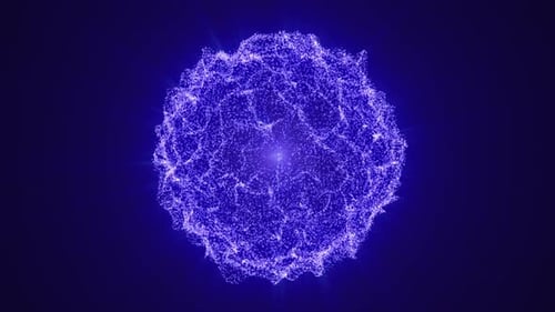 Abstract Glowing Particle Sphere Background Animation