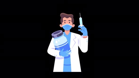 Doctor Holding Injection Animation 4K, Backgrounds Motion Graphics ft ...