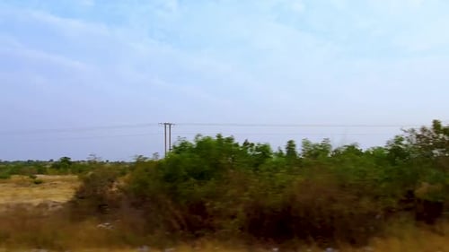 A countryside view of barren land during visit to suburbs.