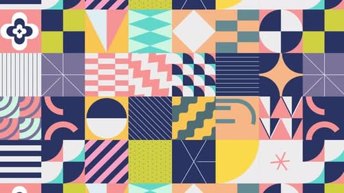 Pastel Geometric Tile Motion Graphic Background