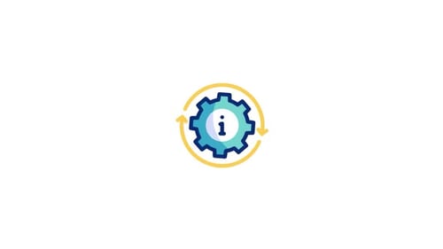 Animated Corporate Technology Gear Info Icon Loop