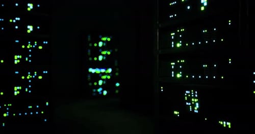 Data Center Lights Illuminate Technology and Hardware in a Darkened Environment