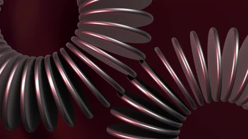 Matriz 3D de círculo duplo vermelha 4K