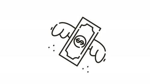 Silicon Animation Graphic of Flying Dollar Bill