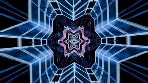Abstrakter 3D-Render-Tunnel, unendliche Animation, endlose VJ-Schleife