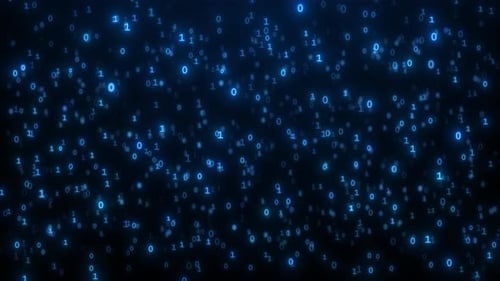 Glowing Blue Binary Code Flowing Background Loop