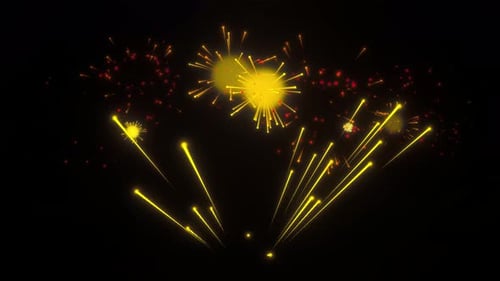 Vibrant Gold Fireworks Display Animation Loop