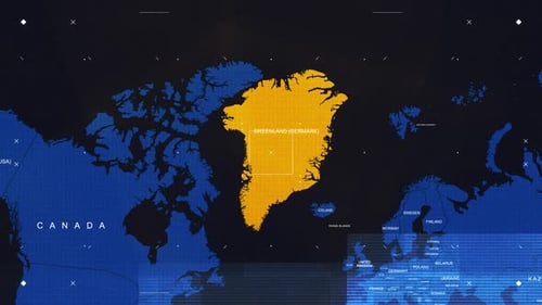 Futuristic Digital World Map Data Highlight with Glitch Effect