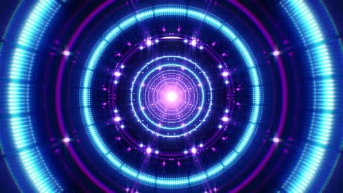 Futuristic Glowing Neon Light Tunnel Loop Background
