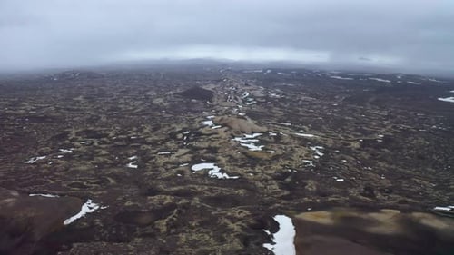 Craters of Laki, Lakagigar Volcanic Fissure Near Vatnajokull National Park In Iceland. - aerial