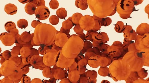 Floating Jack-o'-Lanterns Animation for Halloween Backgrounds