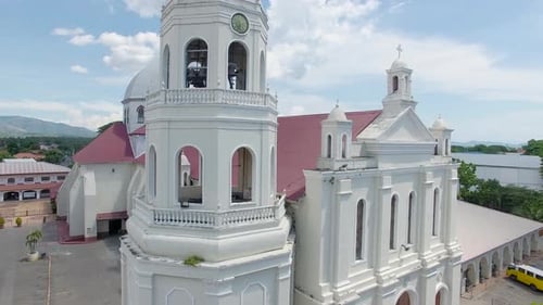 A drone flight close to the Basilica Church with an amazing view of city and landscape.