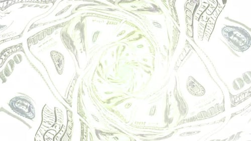 Abstract Swirling Tunnel of 100 Dollar Bills Animation
