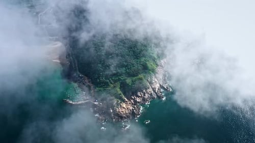 Aerial Top view of a transparent blue sea with beautiful waves at sunny day in summer. air of ocean
