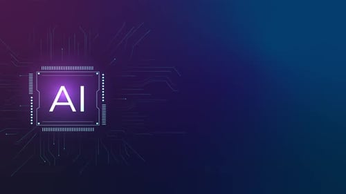 Futuristic AI Processor Chip Digital Network Background