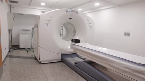 A scanning machine known as PET-CT which scans patients with tumors in different parts of the body i
