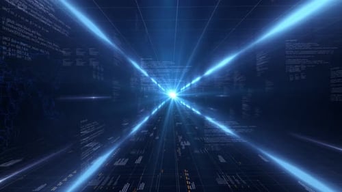 4K Technology Travels Through Space And Time Tunnel