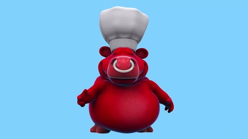 Fun 3D cartoon red bull (with alpha channel included)