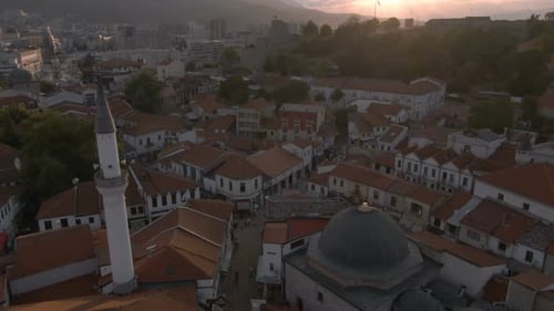 Scenic Sunrise Over European City Rooftops