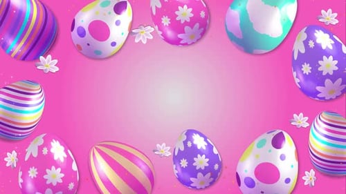 Easter Eggs Frame Pastel Colors Background