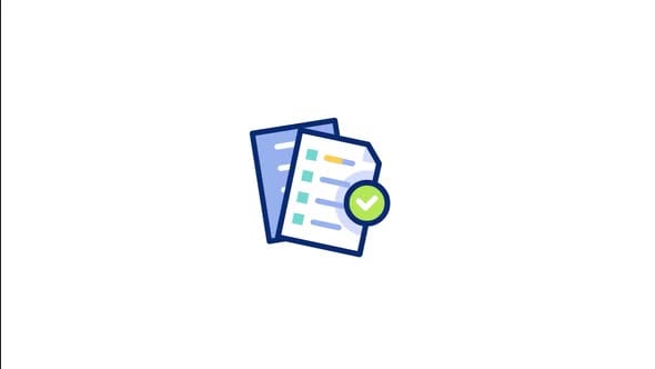 Animated Corporate Document Checklist with Pencil and Checkmark ...