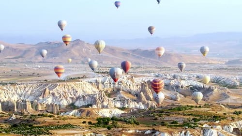 Hot Air Balloon Flight in Cappadocia Turkey Aerial View