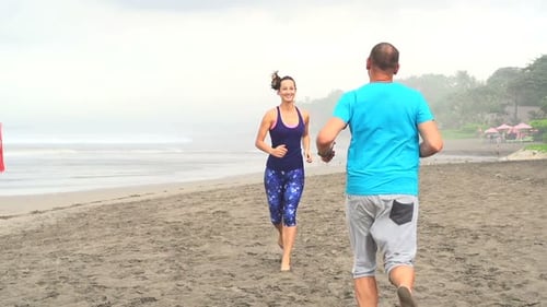 Sportive People Jogging on Beach, Super 240