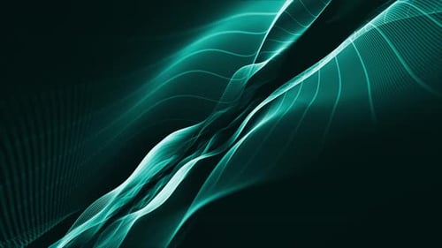 Abstract Cyan Digital Particle Waves Background Loop