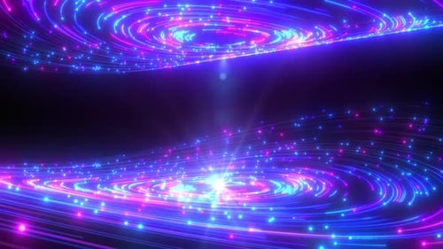 Futuristic Abstract Swirling Neon Light Trails Animation