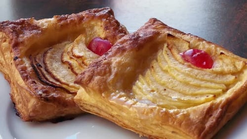 Delicious Apple Pastries on White Plate