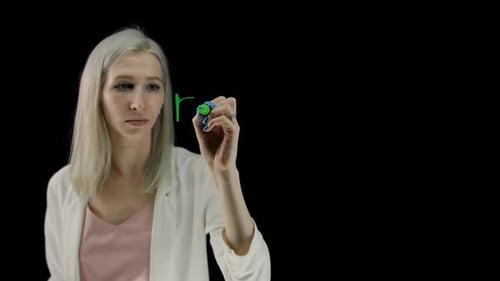 Recycle on a Black Background Inscription in Green Marker on a Transparent Surface Handwritten Text