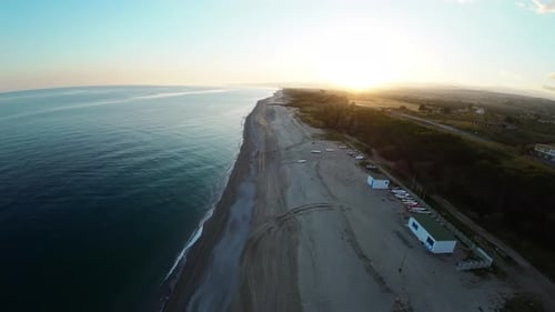 Sunrise on the Beach From Above