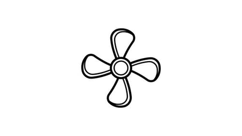 Minimalist Outline Rotating Fan Icon Animation