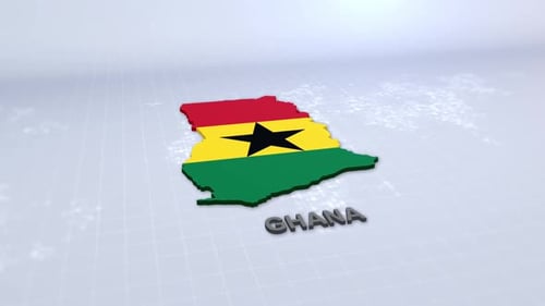 Ghana Map With Flag