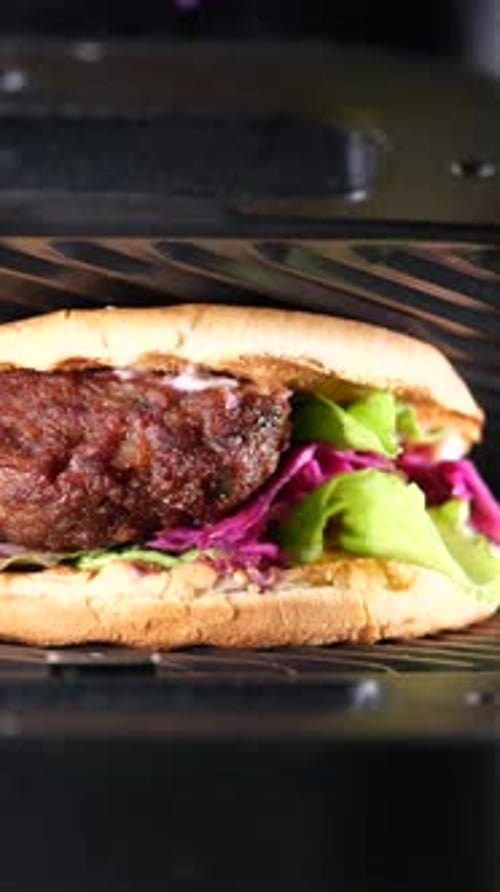 Sandwich being cooked in a Panini Press