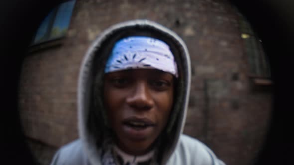 Young Black Guy Rapping Outdoors, Lifestyle Stock Footage ft. hip-hop ...