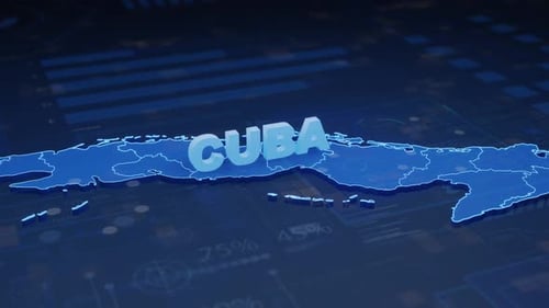 Futuristic Digital Map of Cuba Data Reveal