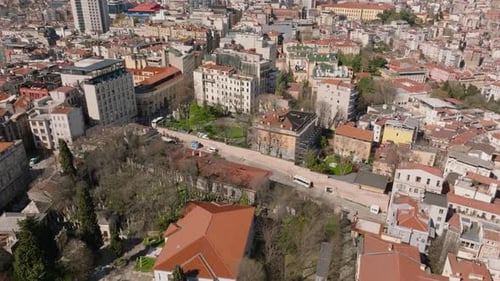 High Angle View of Residential Urban Borough in Metropolis Aerial View of Multistorey Apartment
