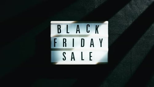 Black Friday Sale Advertisement on Illuminated Sign