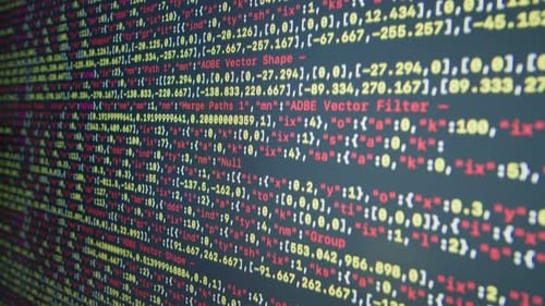 Codieren von UX-UI-Skripttext auf dem Bildschirm HTML5 im Editor für die Website-Entwicklung Nahaufnahmemakro von
