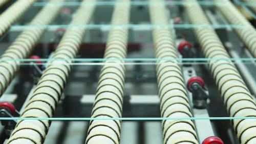 Glass Pieces on Industrial Conveyer Belt