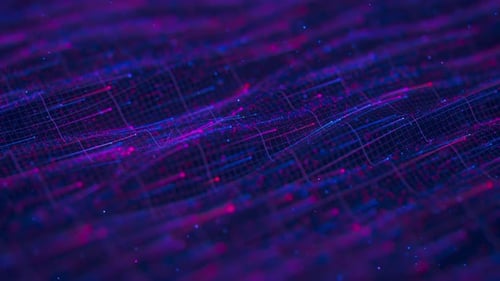 Big Data Light Speed Flow Abstract Digital Data Stream of Quantum Computing Cyberspace of Qubit