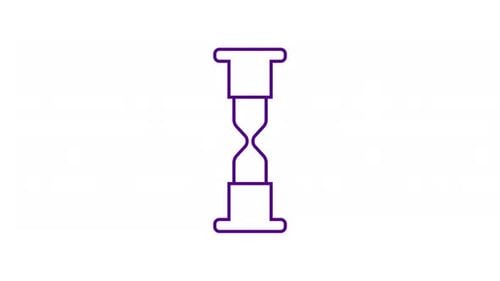 Flat Line Art Hourglass Drawing Reveal Animation