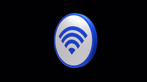 3D Animated Wi-Fi Symbol Icon Loop