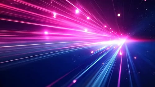 Abstract vibrant speed lines with glowing particles