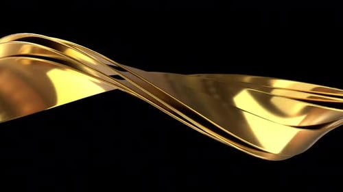 Smooth Golden Abstract Flowing Ribbon Background Animation