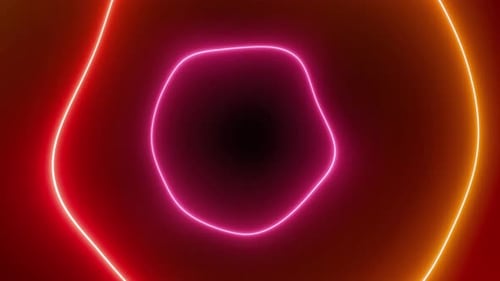 Neonpulswellenlinien auf schwarzem Hintergrund