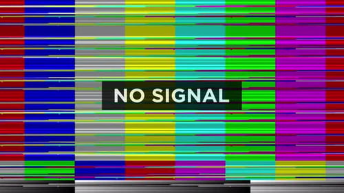 TV No Signal Glitch Color Bars Animation